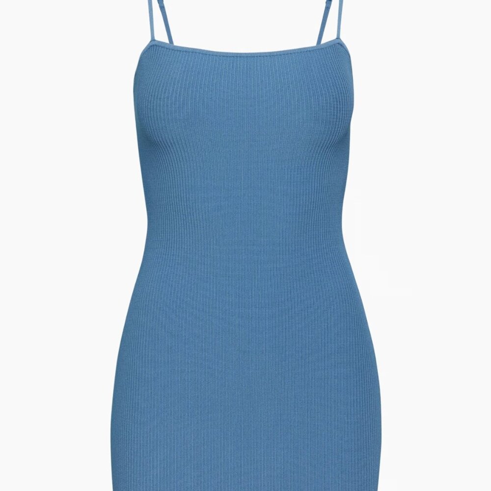 Aritzia Sculpt Knit Cami Dress, Blue, M